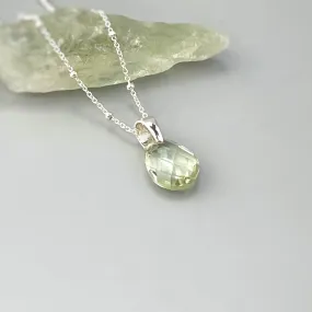 Green Amethyst Necklace Handmade sage green gemstone pendant