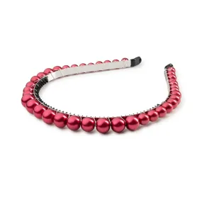 Halo Luxe Bon Bon Pearlized Tiara Headband - Scarlet