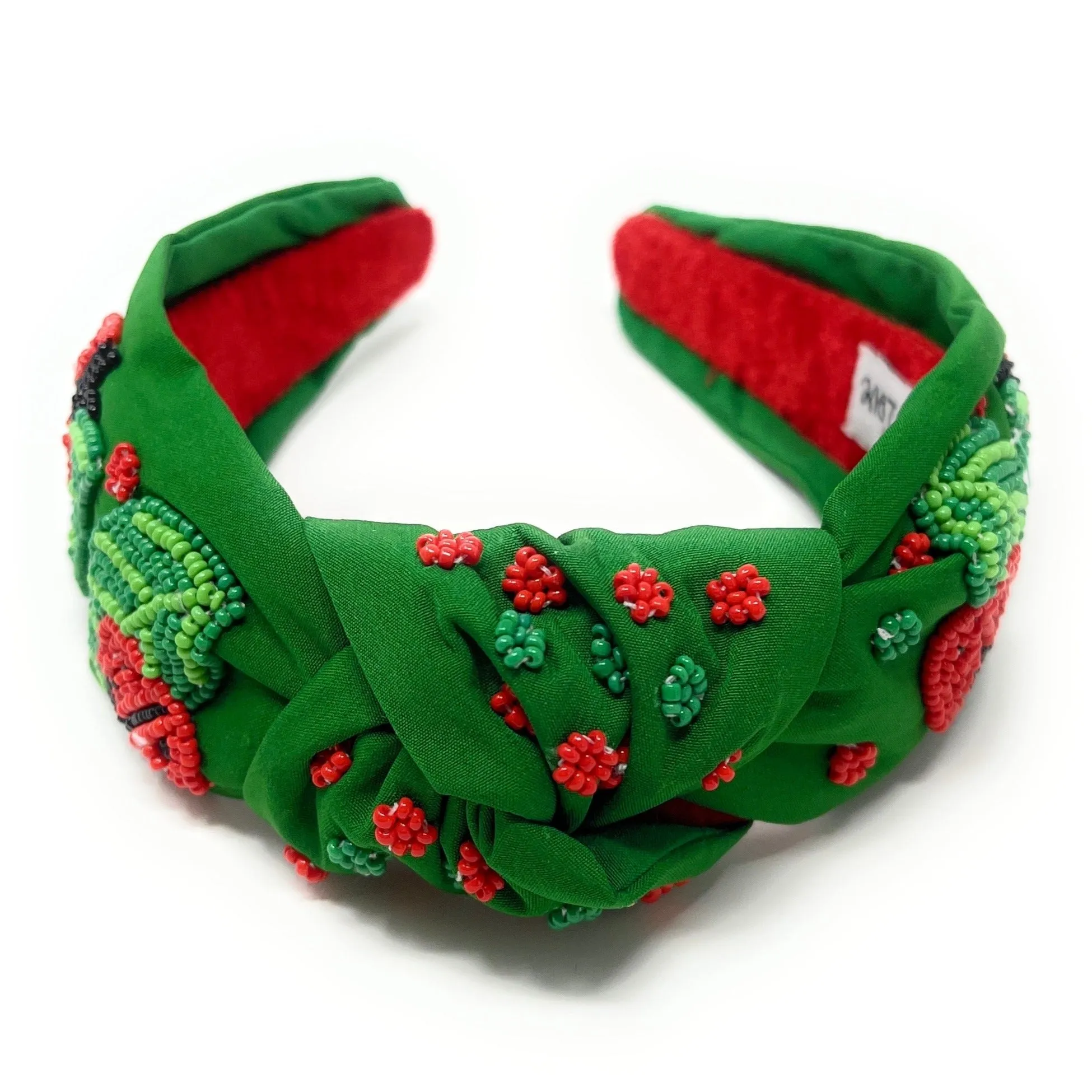 Hand Beaded Ladybug Knot Headband