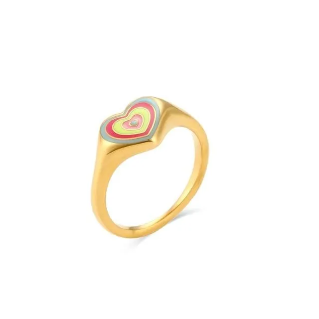 Heart Lollipop Pattern Ring