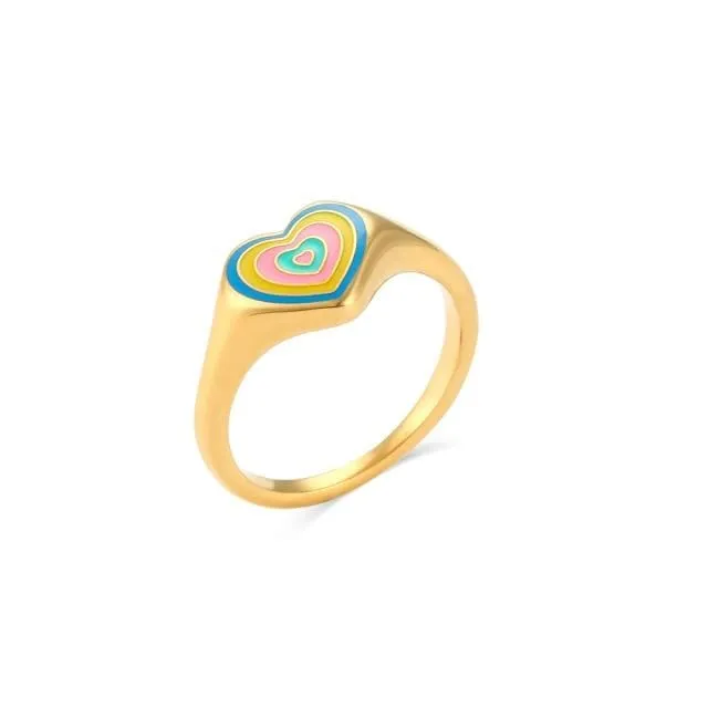 Heart Lollipop Pattern Ring