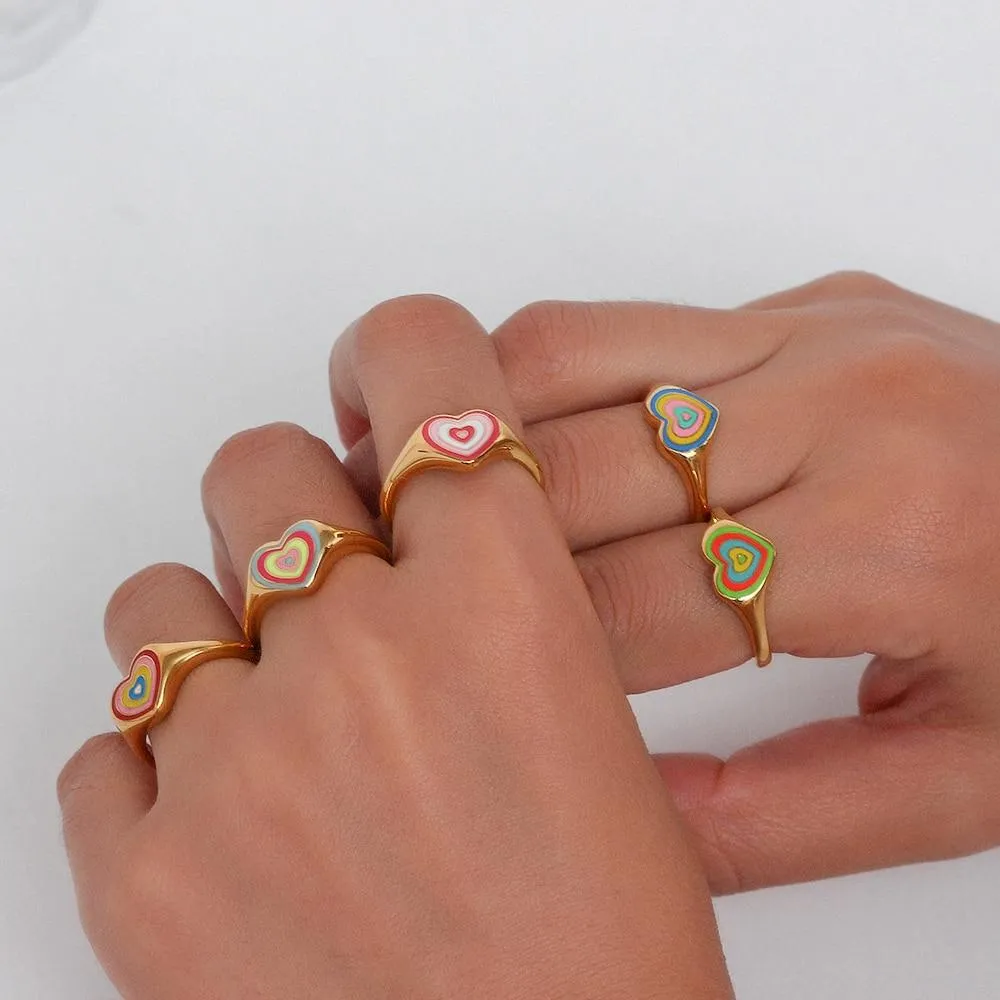 Heart Lollipop Pattern Ring