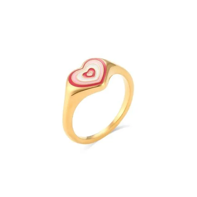 Heart Lollipop Pattern Ring