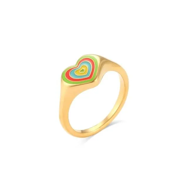 Heart Lollipop Pattern Ring