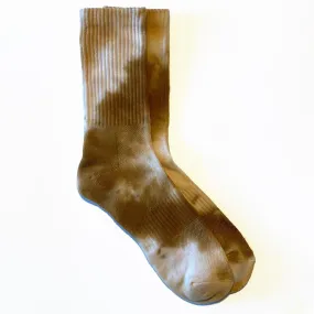 High Ankle Athletic Tie Dye Socks (Rust   Beige)