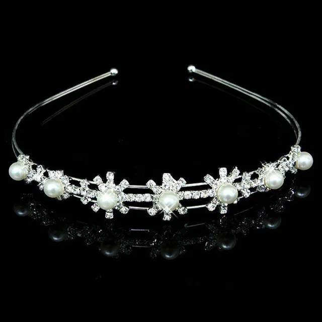 HOT Sale Charm Wedding Bridal Bridesmaid Tiara Crown Headband Heart Flower Girls Love Crystal Rhinestone Party Jewelry 18 styles