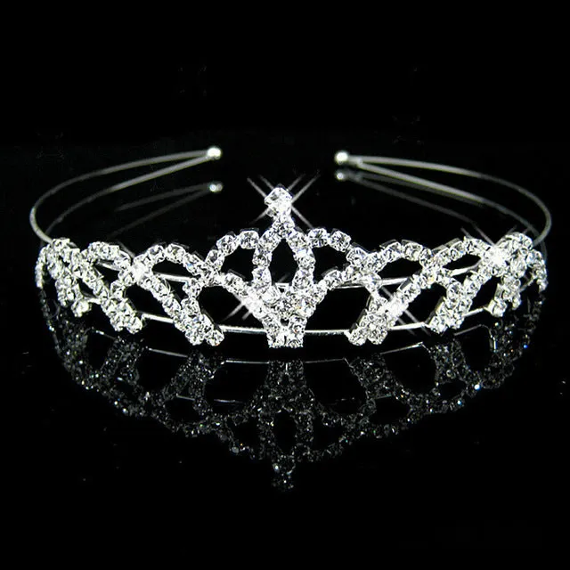 HOT Sale Charm Wedding Bridal Bridesmaid Tiara Crown Headband Heart Flower Girls Love Crystal Rhinestone Party Jewelry 18 styles