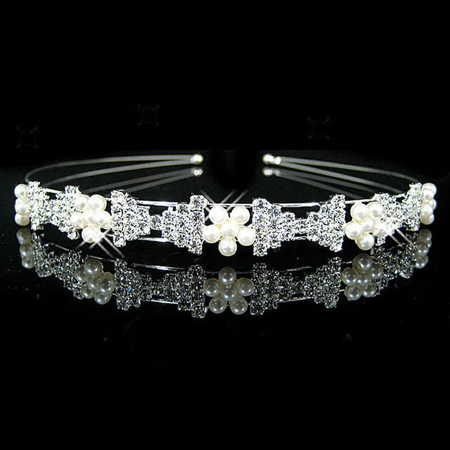 HOT Sale Charm Wedding Bridal Bridesmaid Tiara Crown Headband Heart Flower Girls Love Crystal Rhinestone Party Jewelry 18 styles