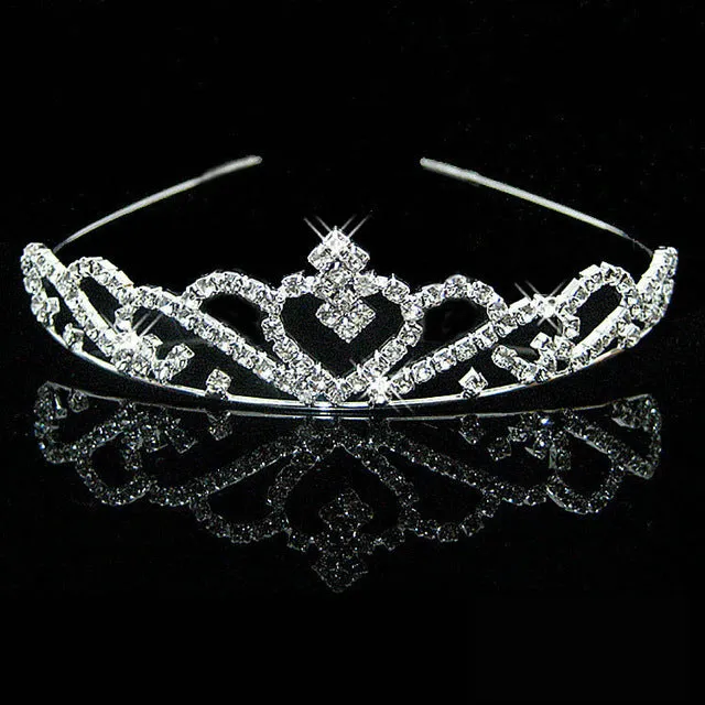 HOT Sale Charm Wedding Bridal Bridesmaid Tiara Crown Headband Heart Flower Girls Love Crystal Rhinestone Party Jewelry 18 styles