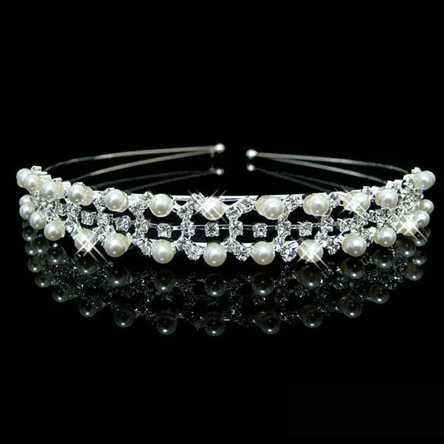 HOT Sale Charm Wedding Bridal Bridesmaid Tiara Crown Headband Heart Flower Girls Love Crystal Rhinestone Party Jewelry 18 styles