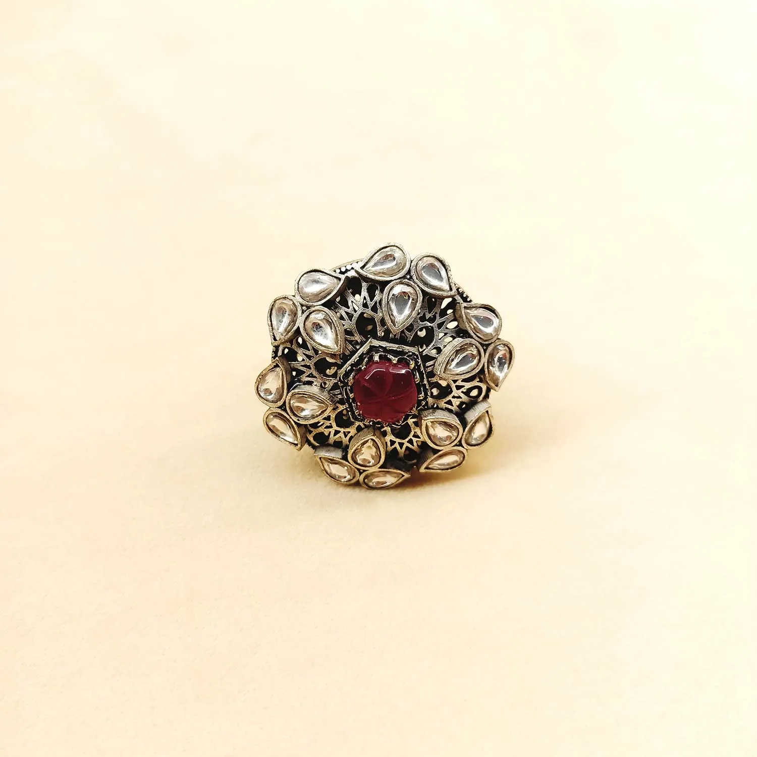 Indira Rose Pink Stone Boutique Ring