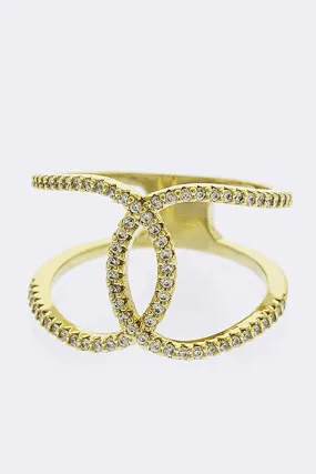 Interlocking Crystal Pave Ring