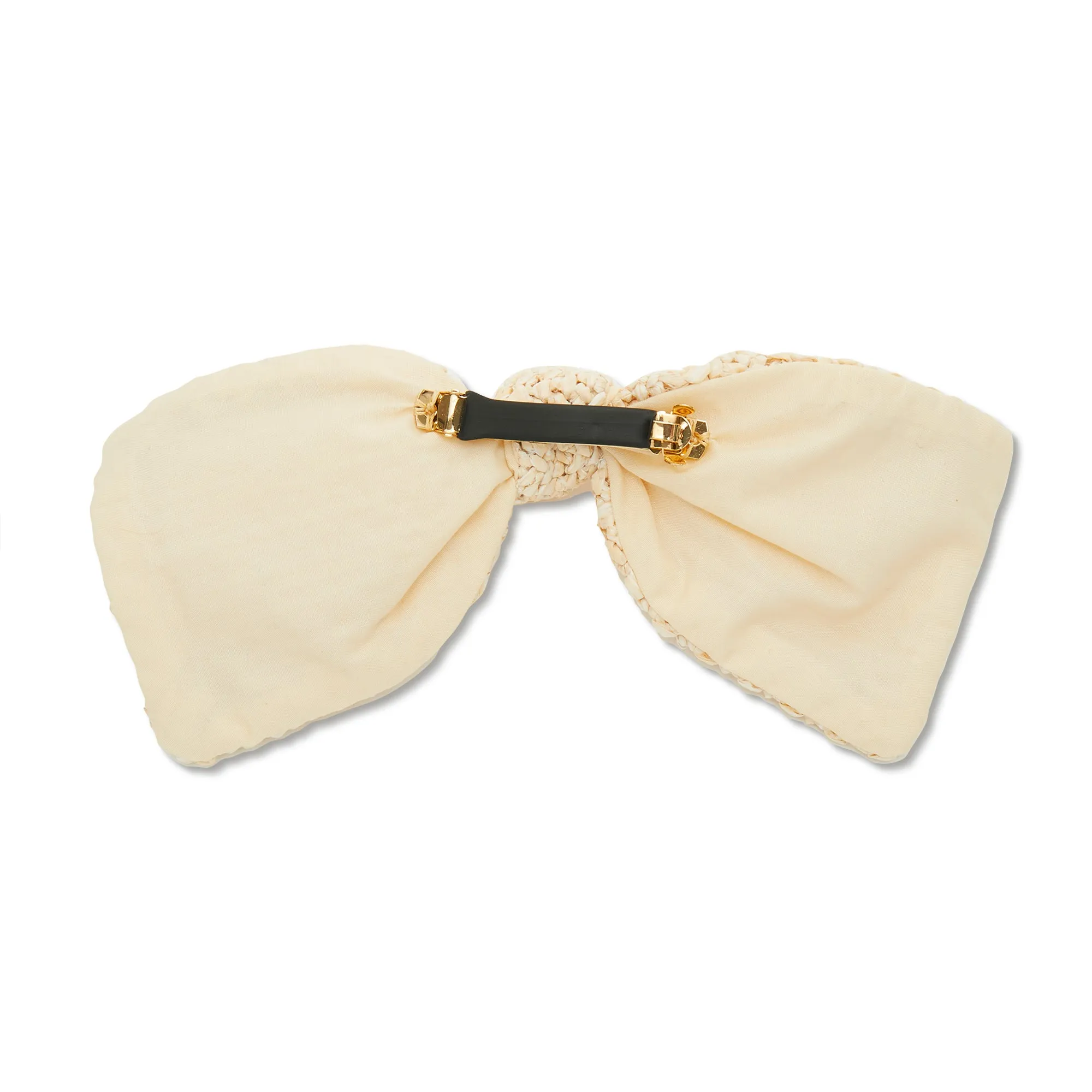 IVORY RAFFIA PALOMA BOW BARRETTE