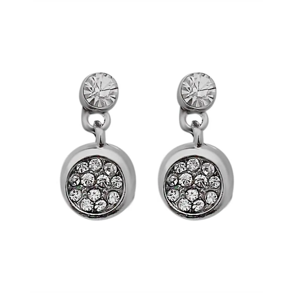 JewelMaze Austrian Stone Silver Plated Stud Earrings ( assorted design )