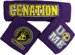 JOHN CENA Purple Cenation U Can't See Me Headband Wristbands Set