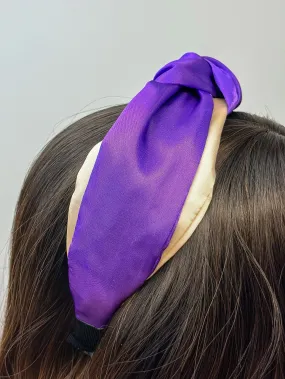 Jumbo Puffy Knotted Headbands - Purple & Gold