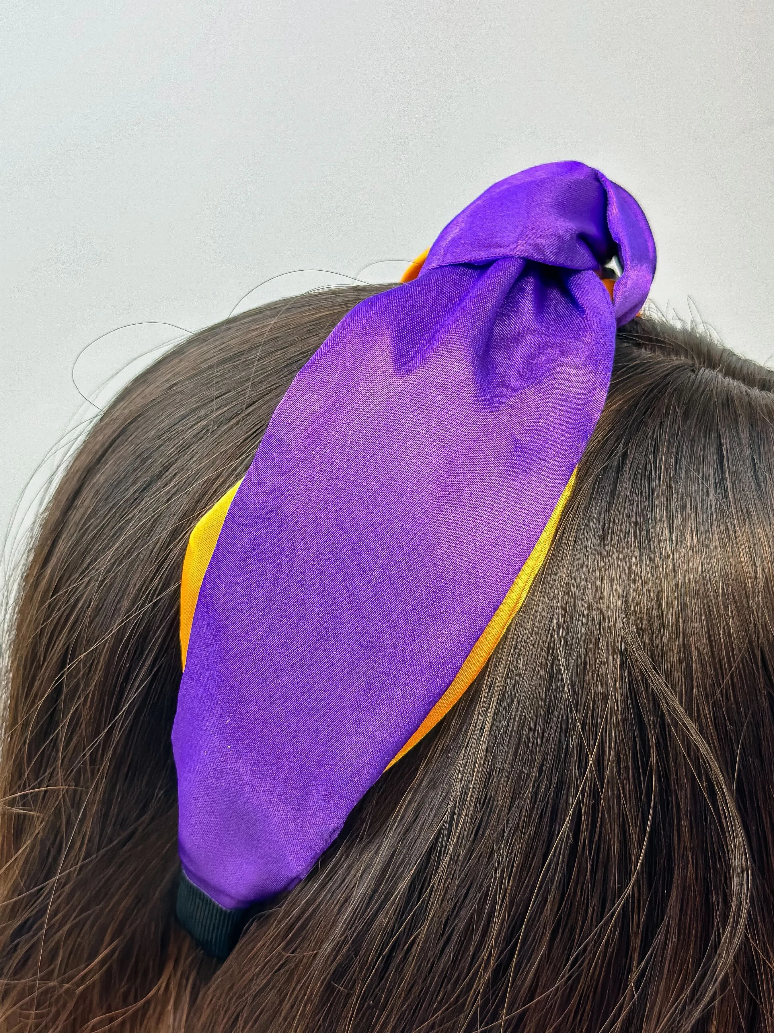 Jumbo Puffy Knotted Headbands - Yellow & Purple