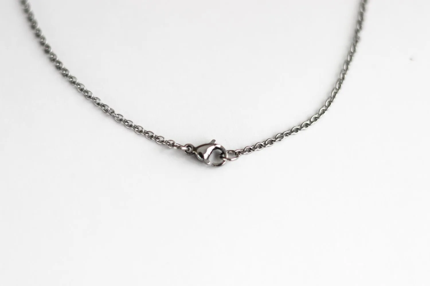 Karma necklace for men, men's necklace with a silver open half circle pendant, chain necklace