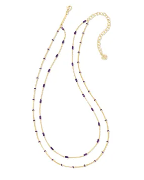 Kendra Scott Dottie Multi Strand Gold Amethyst Necklace