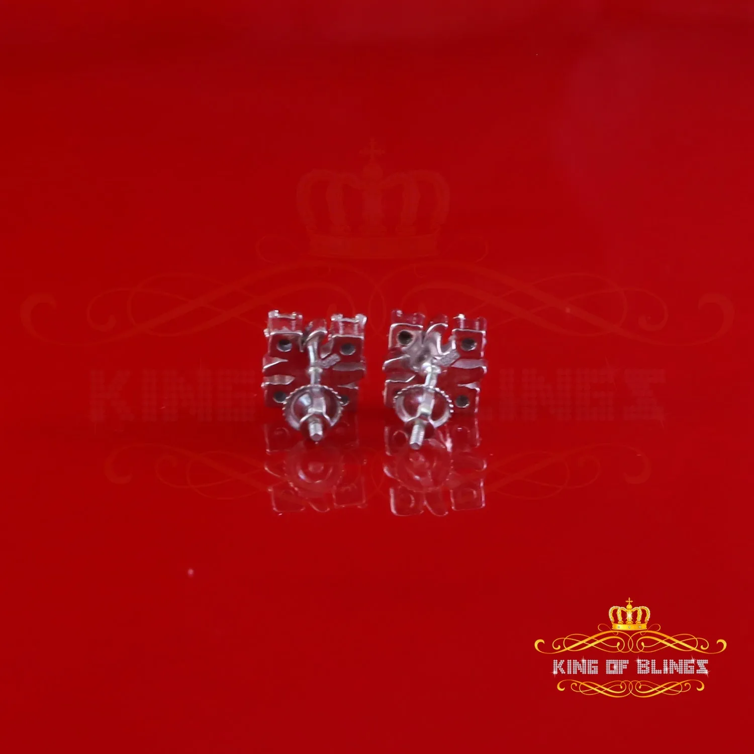 King Of Bling's New 0.05ct Diamond 925 Sterling Silver White for Men's & Women Stud XOXO Earring