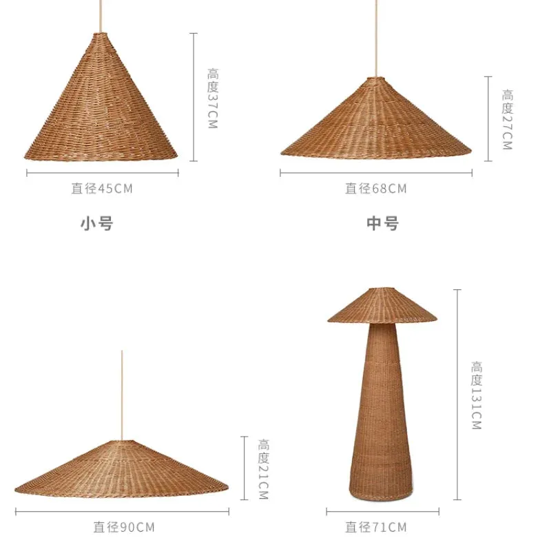 Kumi Japanese Retro Rattan Pendant Light - Artistic Design for Bedrooms, Tea Houses, and Kitchens