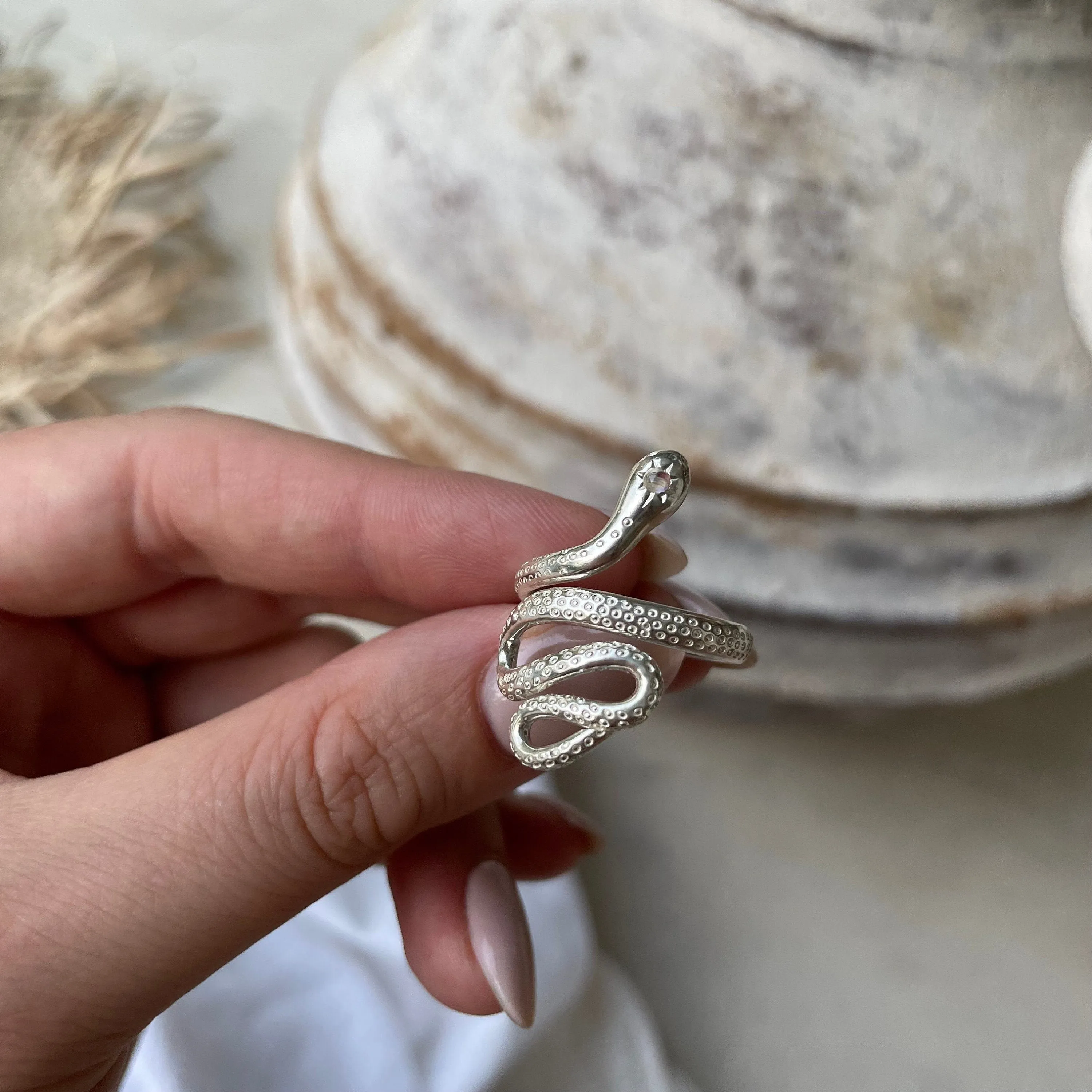 Kundalini Sterling Silver Rainbow Moonstone Ring