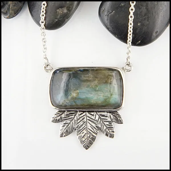 Labradorite Feather Pendant