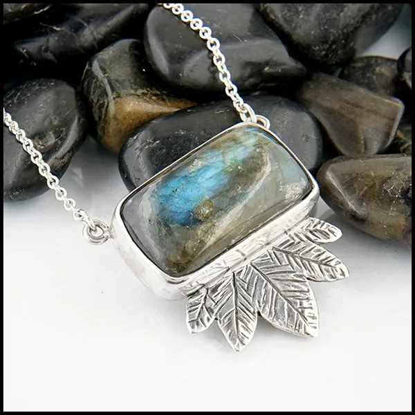 Labradorite Feather Pendant