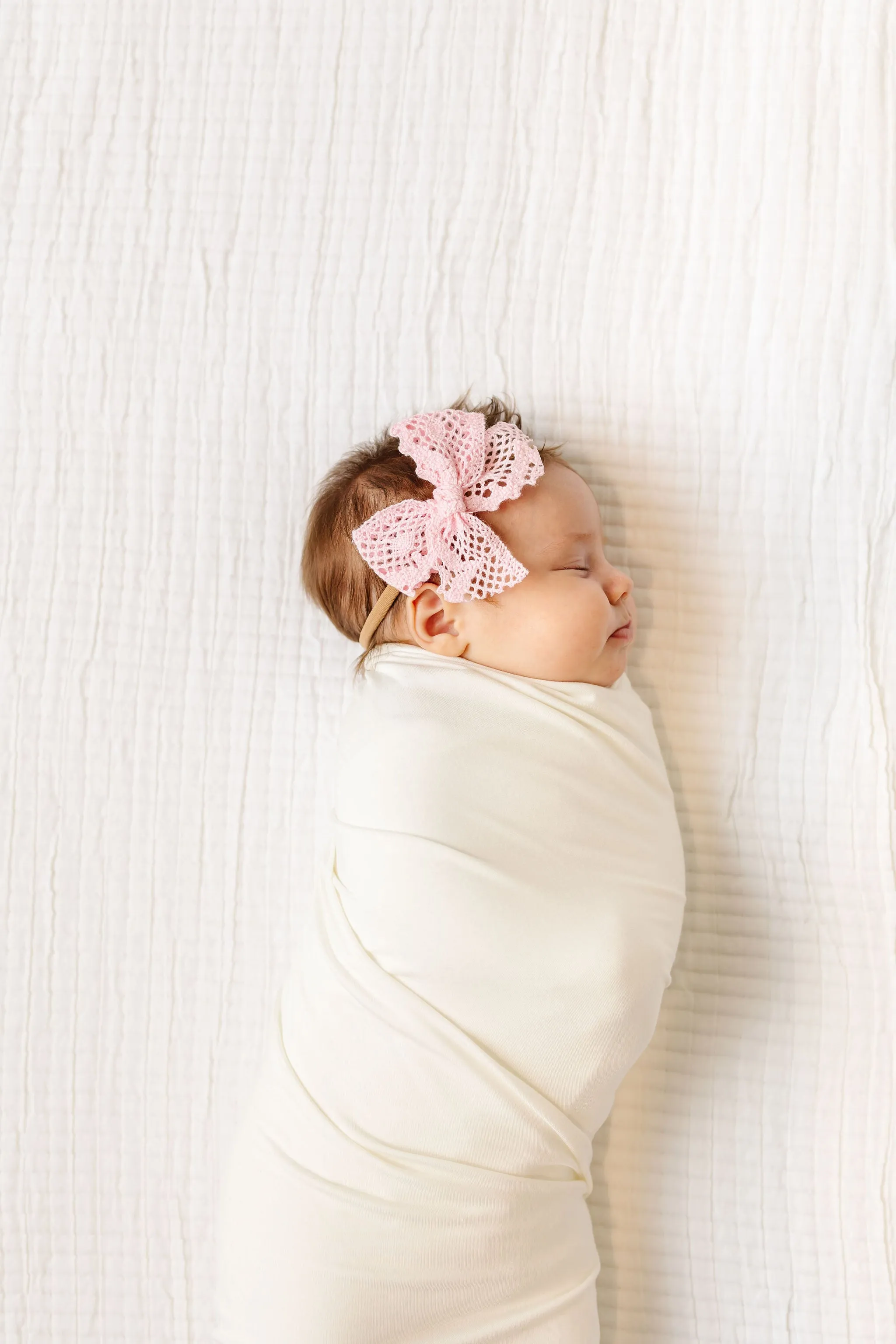 Lace Bow - Bubblegum Crochet Headband