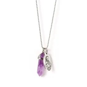 Laced With Kindness Silver Pendent Necklace - Amethyst