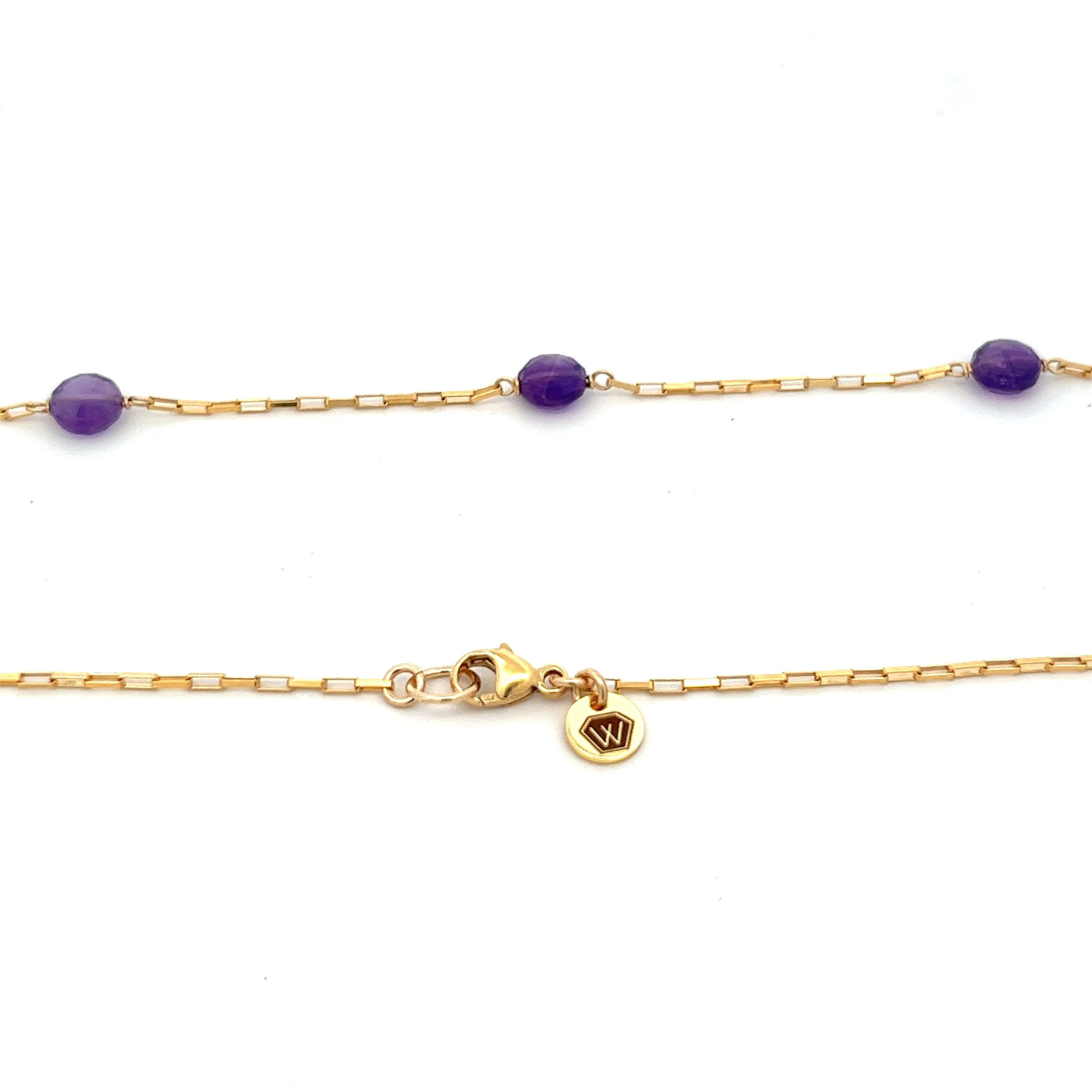 L'amethyste five-station natural amethyst necklace