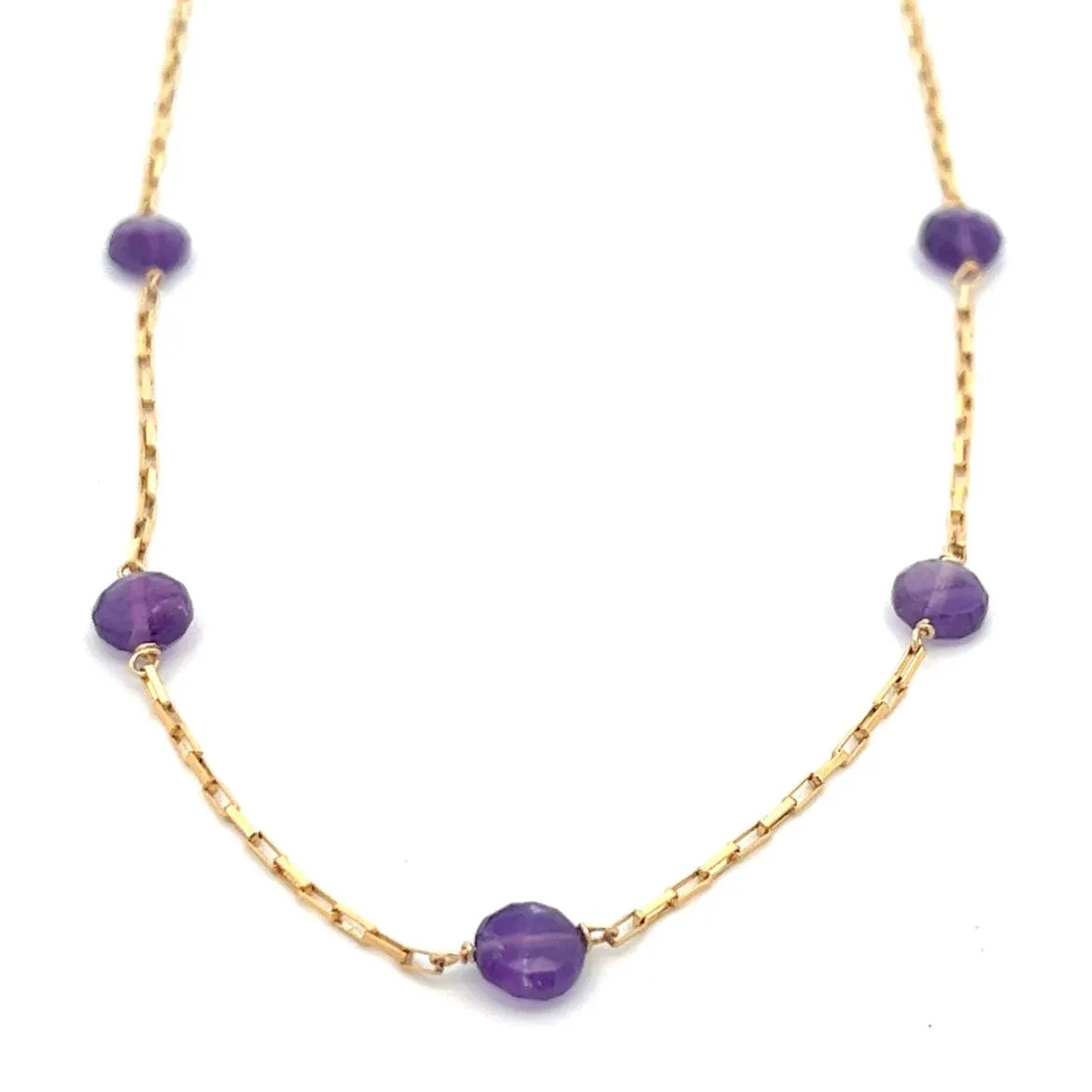 L'amethyste five-station natural amethyst necklace