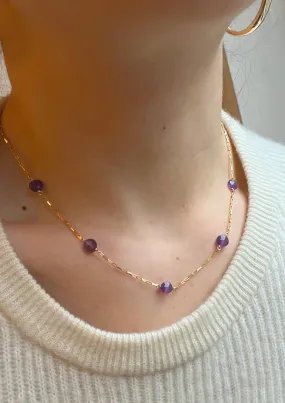 L'amethyste five-station natural amethyst necklace