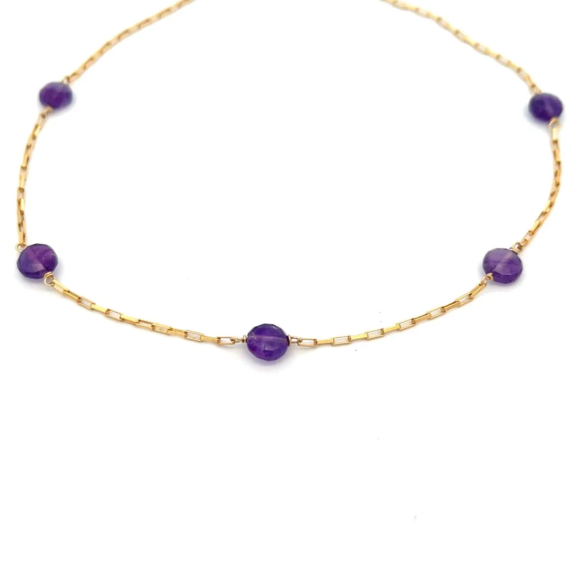 L'amethyste five-station natural amethyst necklace