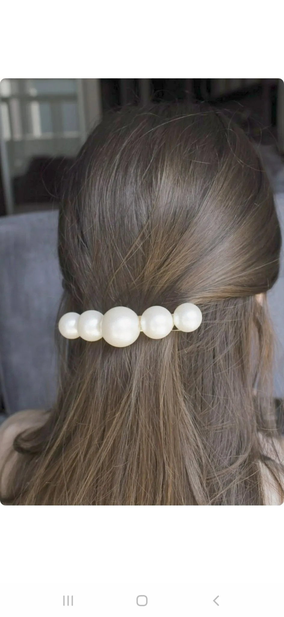 large cotton pearl ball beaded hair barrette