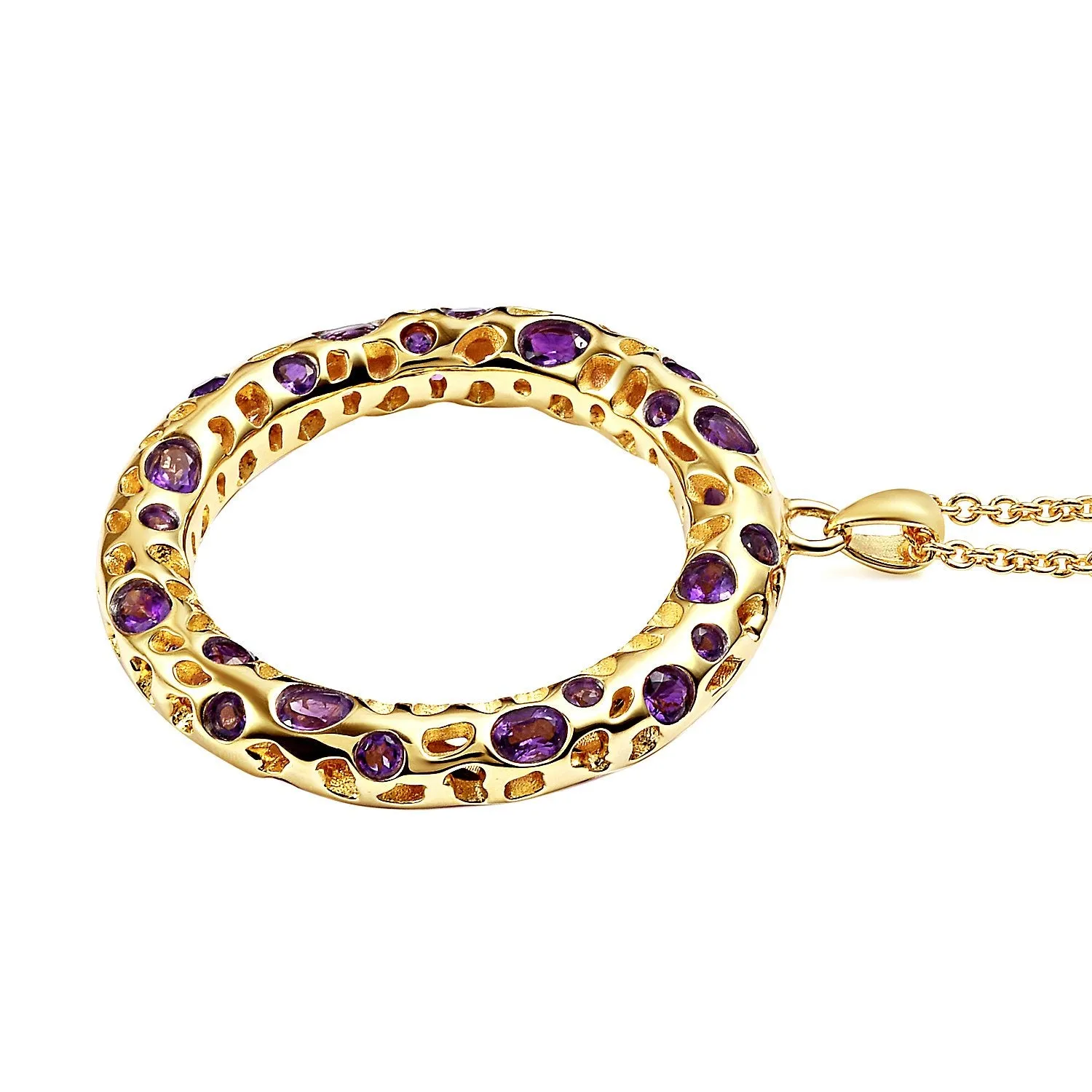 Lattice Loop Necklace with Amethyst