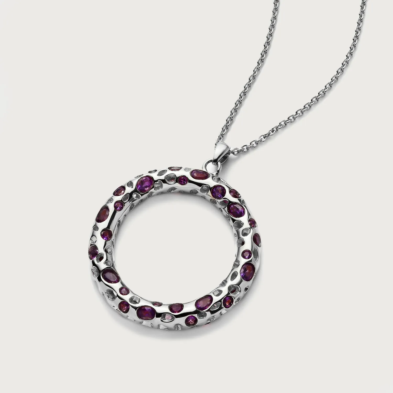 Lattice Loop Necklace with Amethyst