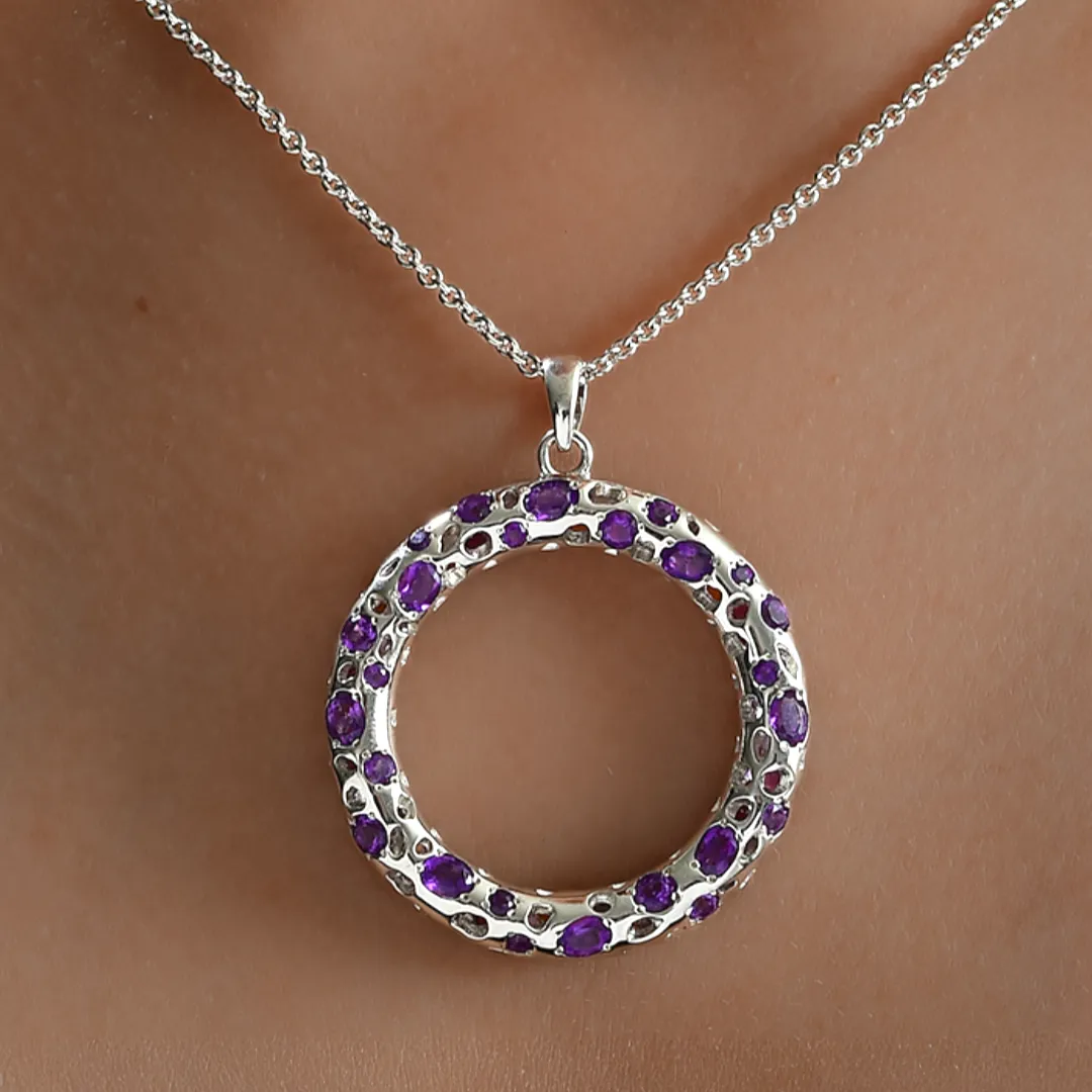 Lattice Loop Necklace with Amethyst