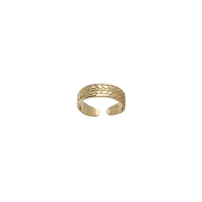 Leaf Branch Textured Toe Ring (14K)