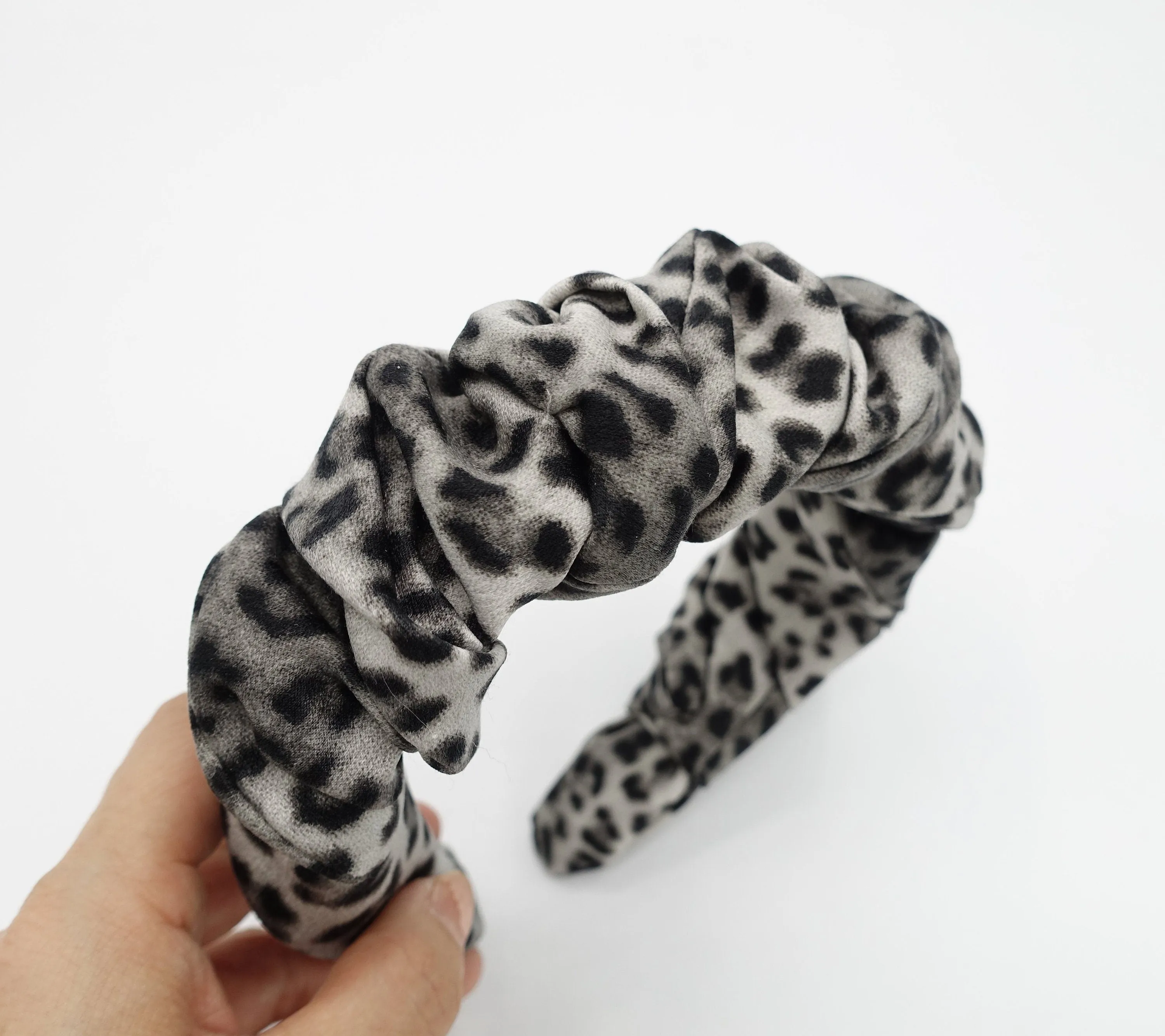 leopard headband spiral pleated hairband stylish hair accessory for women