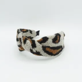 leopard knit twist headband Fall Winter hairband women hair accessory