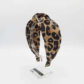 leopard top knot headband animal print hairband for women