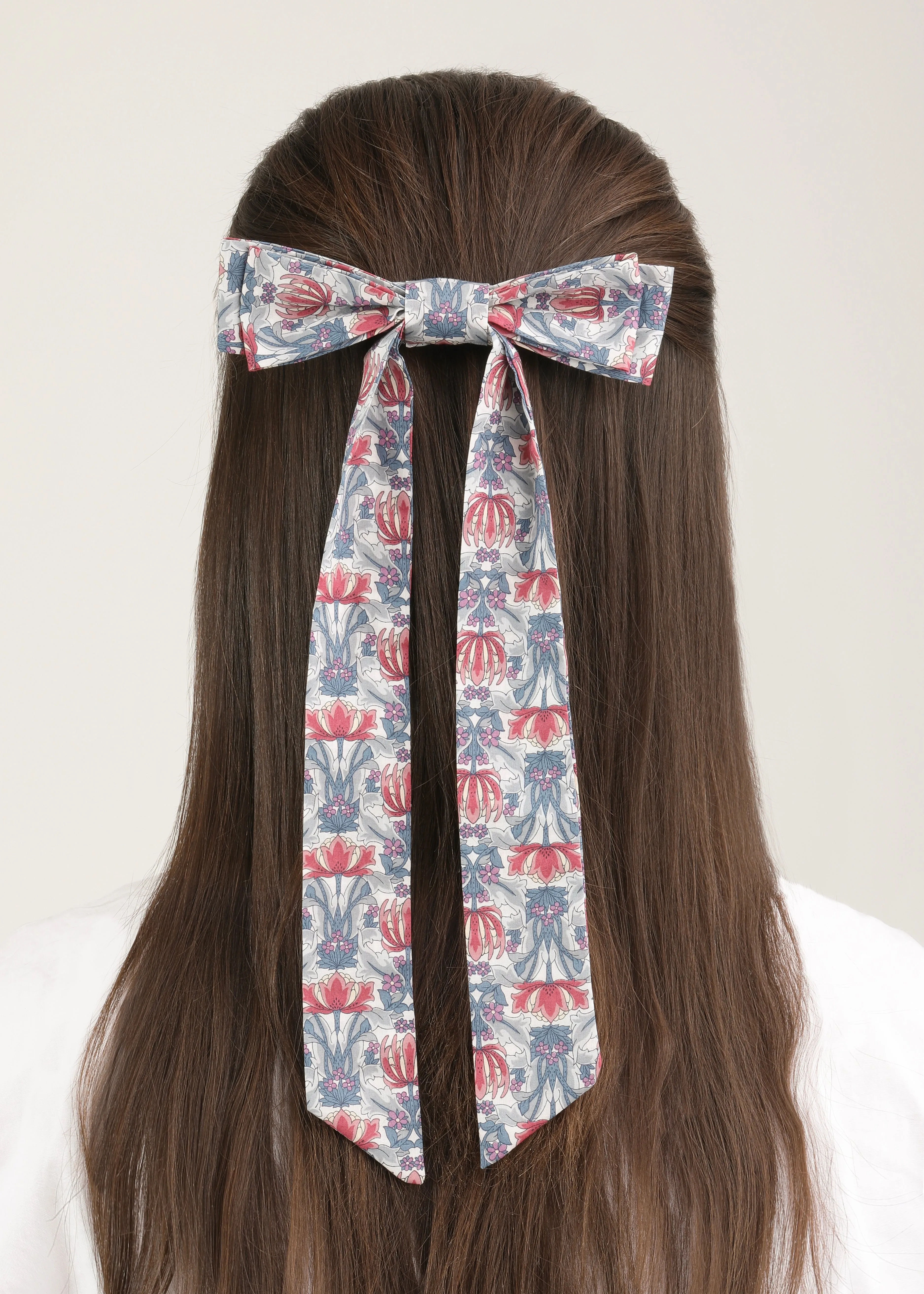 Liberty of London Bow  Barrette - Grey, Mauve, Blue