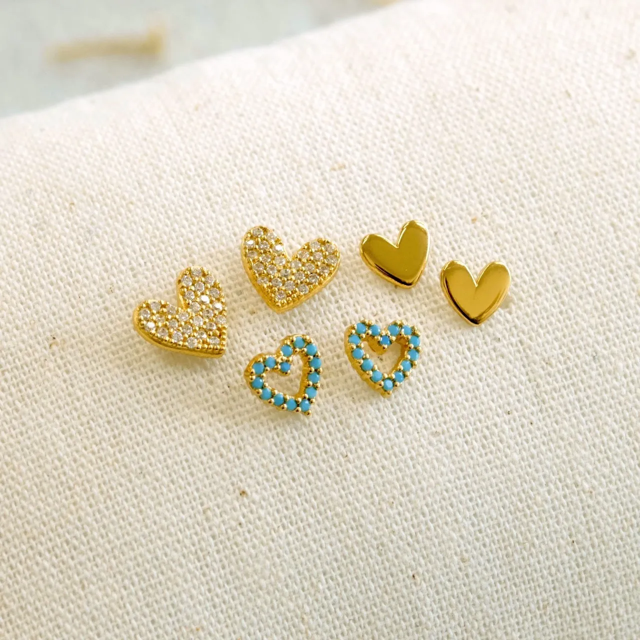 Luxe Pave Heart Stud Earrings