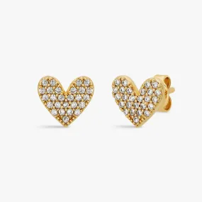 Luxe Pave Heart Stud Earrings