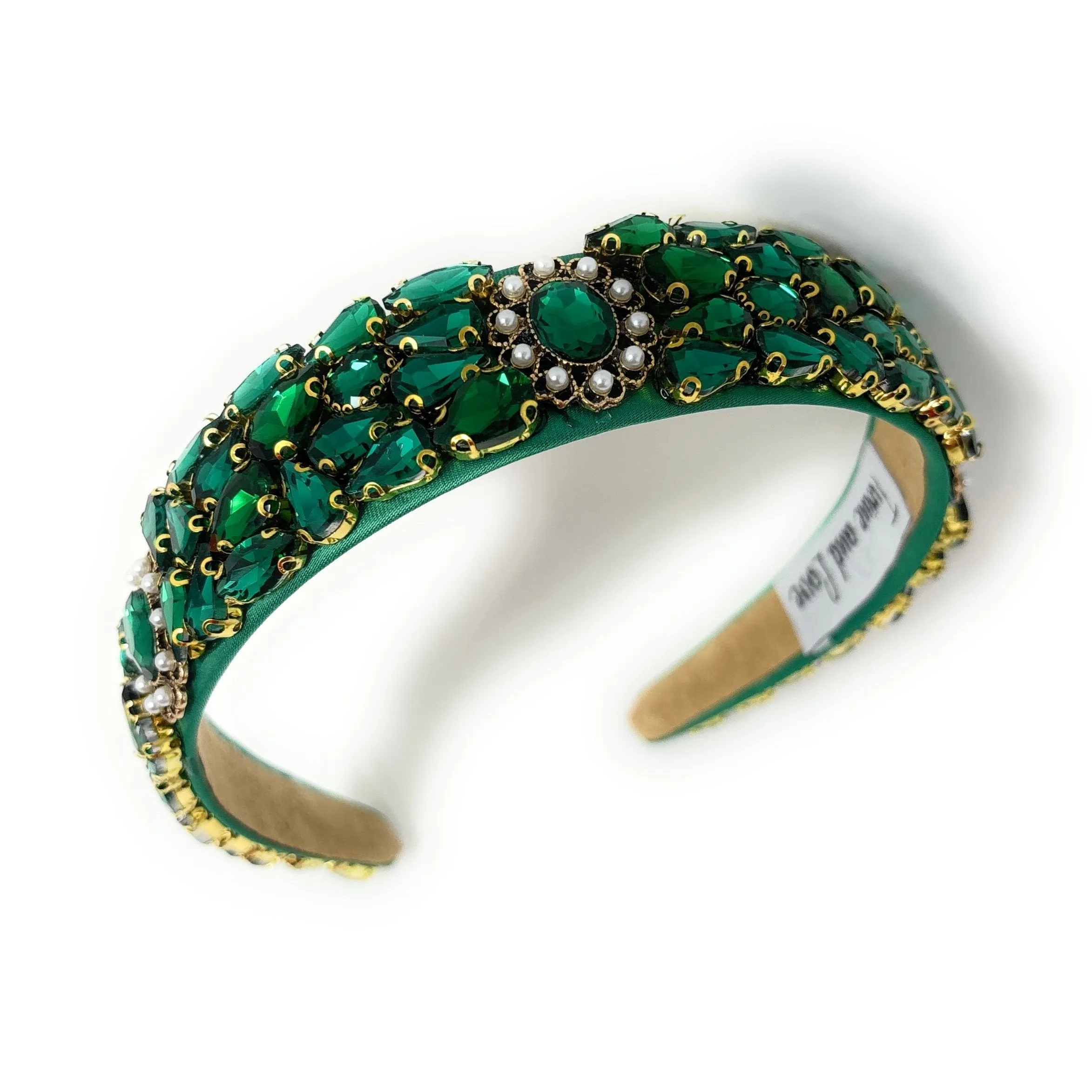 Mabel Embellished Green Baroque Headband