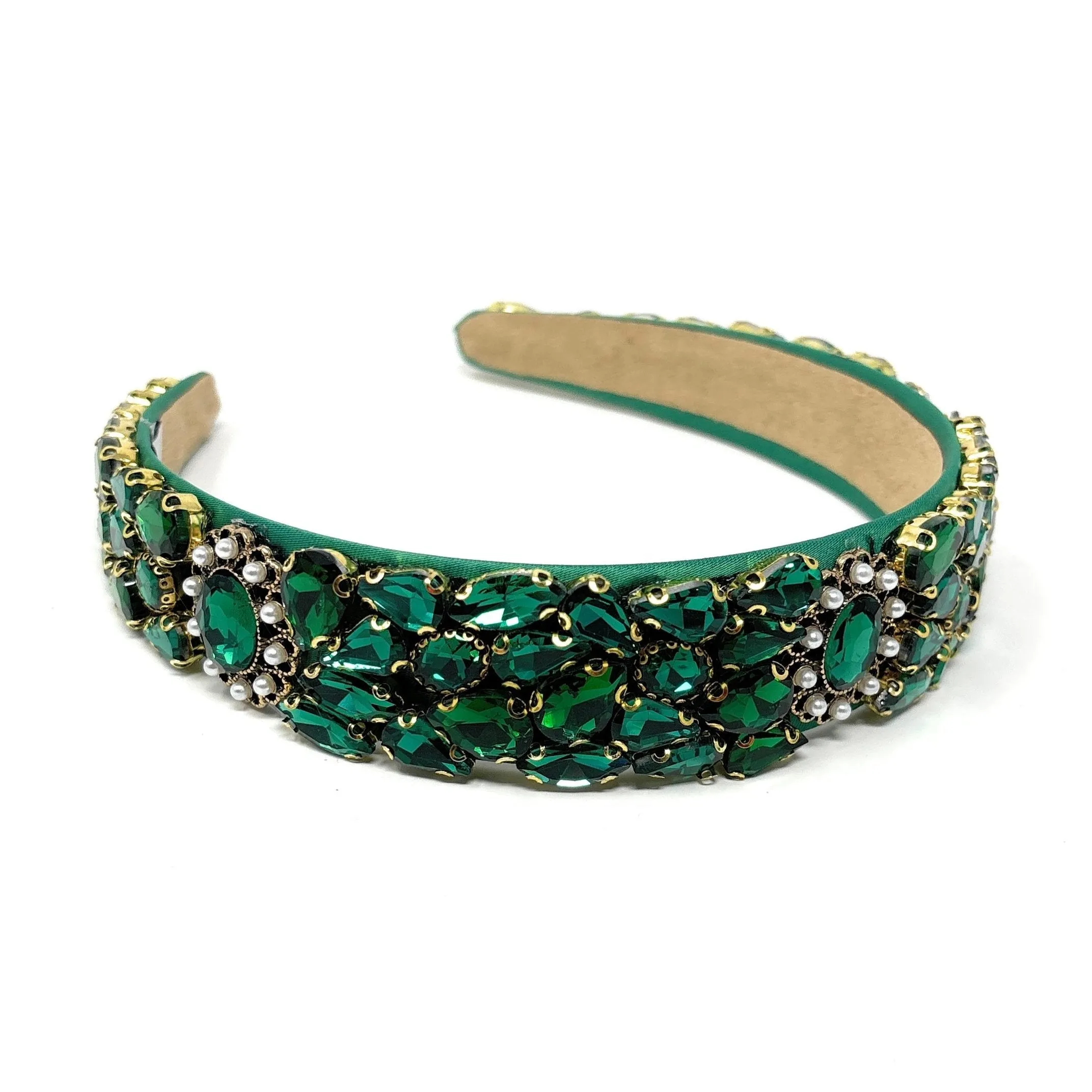 Mabel Embellished Green Baroque Headband