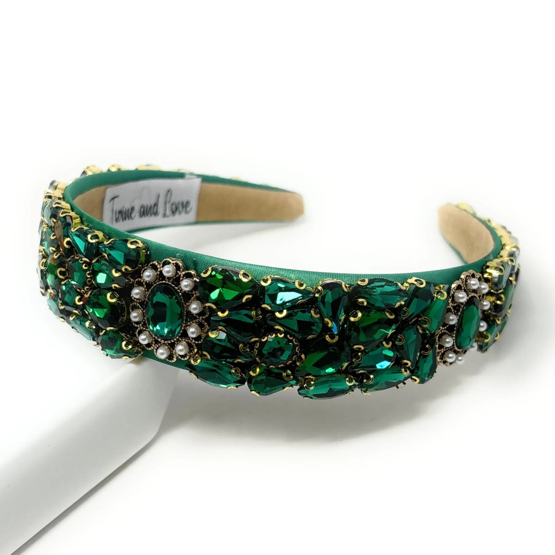 Mabel Embellished Green Baroque Headband