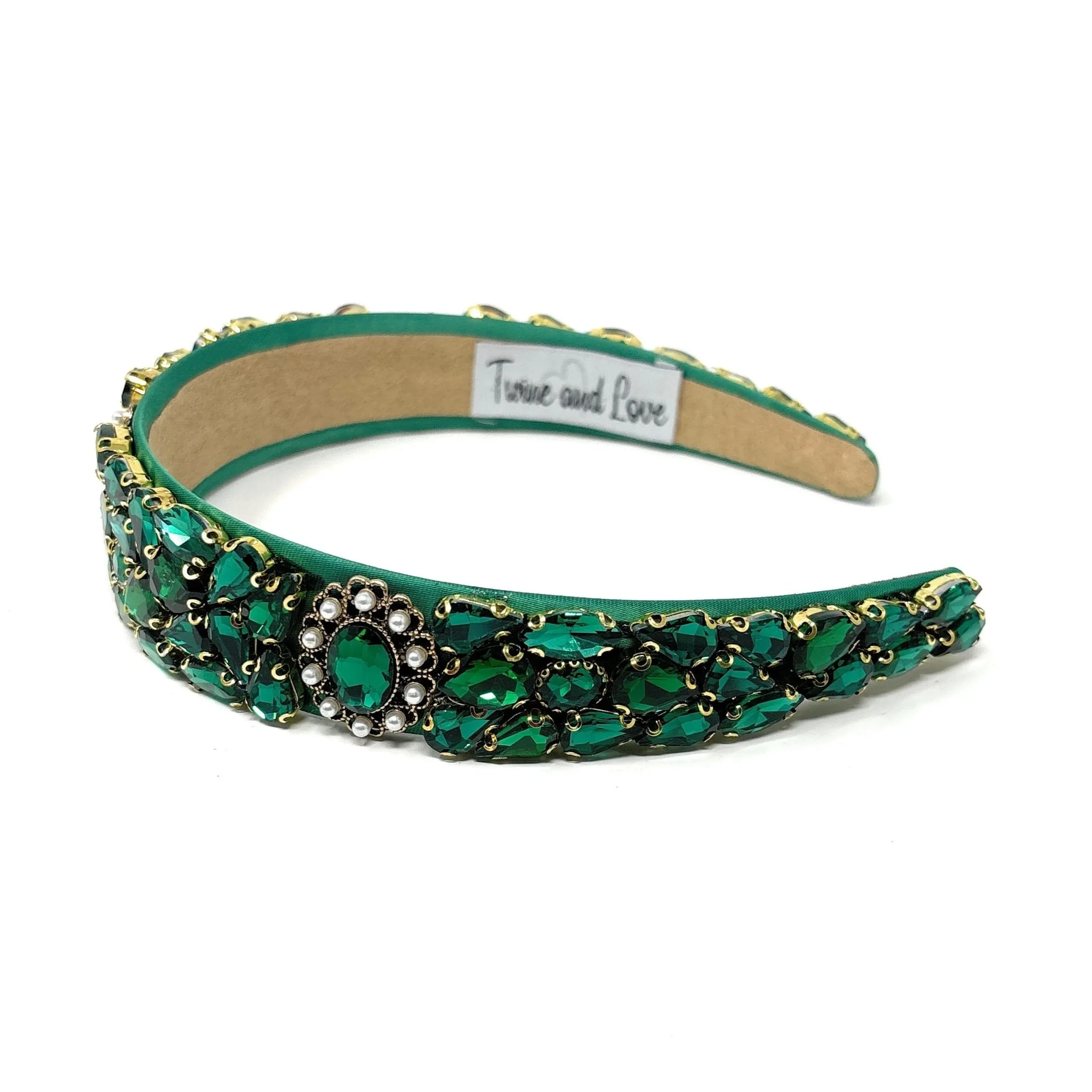 Mabel Embellished Green Baroque Headband