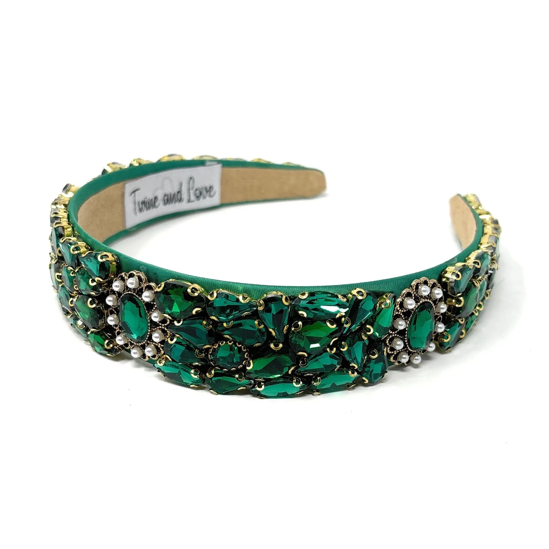 Mabel Embellished Green Baroque Headband